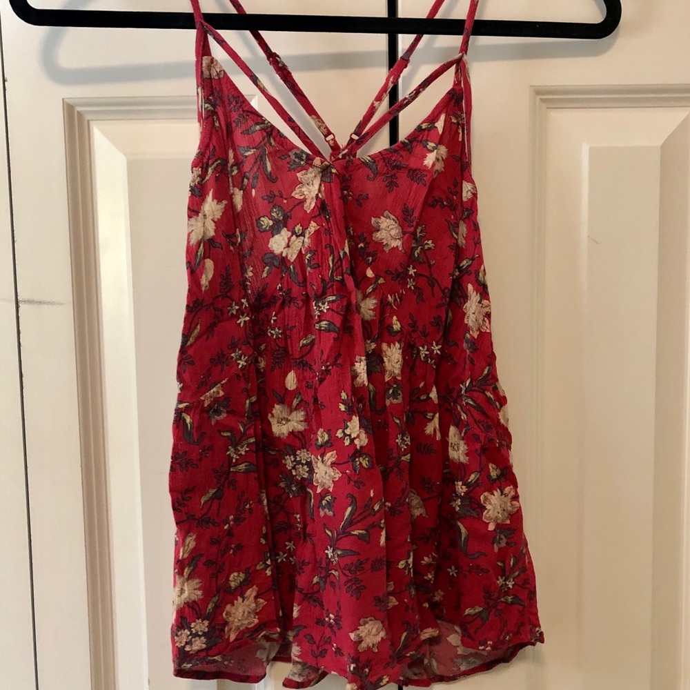 Pink floral American Eagle tank top